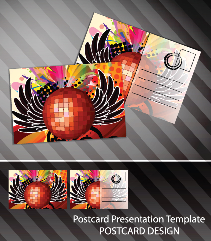 Creative Postcard design elements vector set 05 postcard elements element creative card   