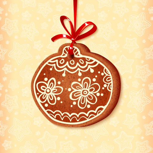 Cute cookie christmas ornament vector 05 ornament Cookie christmas   