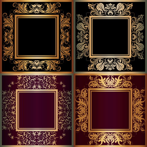 Luxury gold frame with ornaments floral vector ornaments luxury gold frame floral   