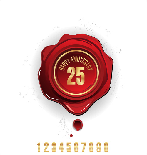Red Wax seal cards vector 01 wax seal cards card   