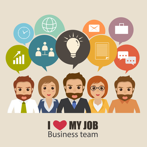 Business people working vector templates set 05 working templates people business people business   