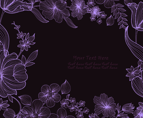 Hand drawn floral backgrounds vector 04 invitation hand drawn floral background floral   