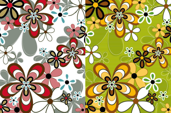 Lovely flowers elements background art vector flowers cute background   