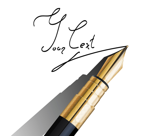 Different Realistic Pen design vector set 04 realistic pen different   