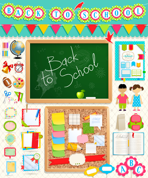 School supplies elements background vector 05 supplies school elements element background vector background   