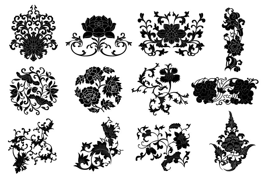 Plant flourish decorative elements vector 02 flourish elements element decorative   