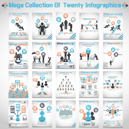 20 Kind business infographics vector set kind infographics infographic business   