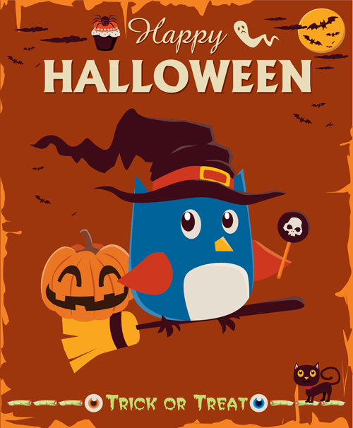 Funny halloween night poster vectors 04 poster night halloween funny   