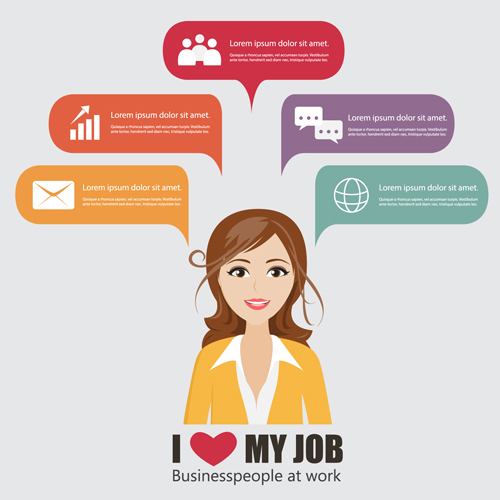 Business people working vector templates set 13 working templates people business people business   