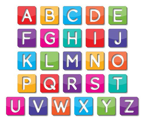 hollow out alphabet colored vector hollow out Hollow colored alphabet   