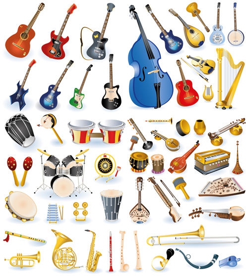 Vector set of musical Instruments graphics 02 musical instruments musical music instruments   