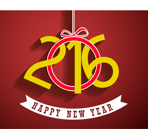 2016 Happy New Year red background vector 01 year new background   