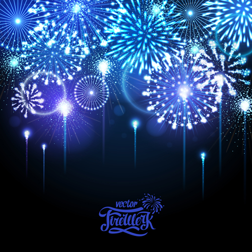 Holiday fireworks shining background vector 04 shining holiday Fireworks background   