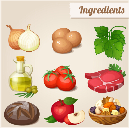 Food ingredients icons vector graphics vector graphics vector graphic ingredients icons icon   