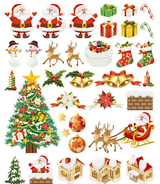 Different Christmas Characters vector different christmas characters   