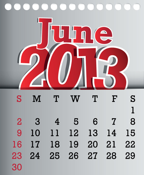 Calendar June 2013 design vector graphic 06 june calendar 2013   