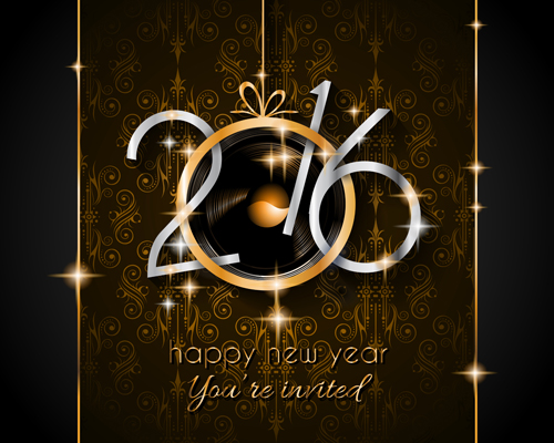 2016 new year with hanging decor vector background 04 year new hanging decor background 2016   