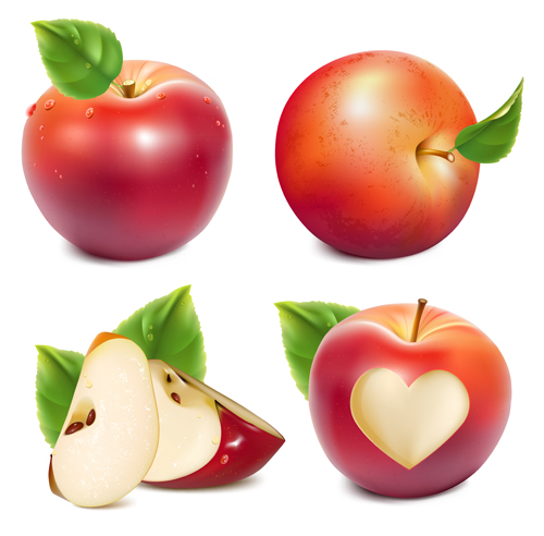 Shiny red apples vector design shiny red apples   