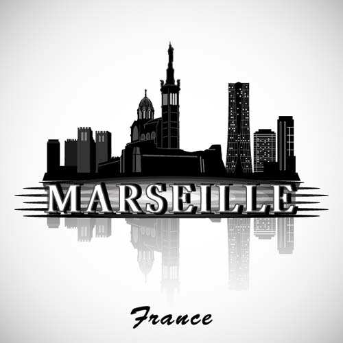 Marseille city background vector Marseille city background   