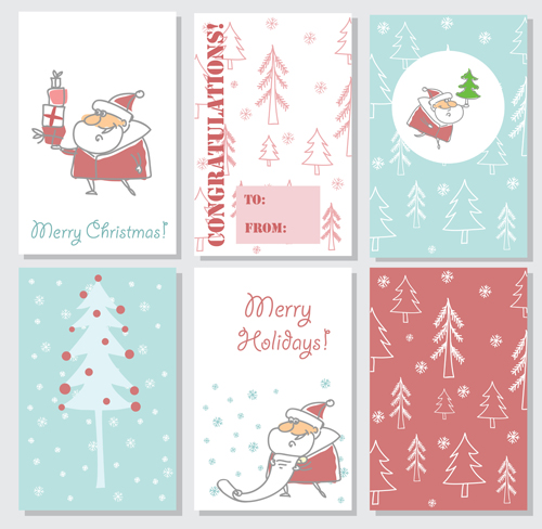 Hand drawn 2016 christmas cards vectors 03 hand drawn christmas cards 2016   