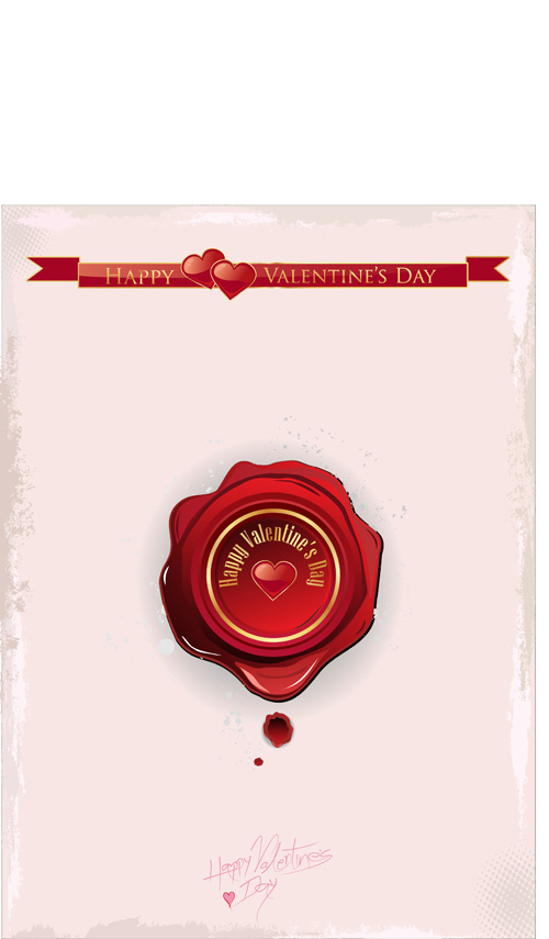 Red Wax seal cards vector 02 wax seal cards card   