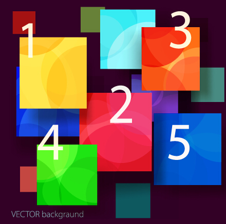 Multicolor squares and number background vector squares number multicolor background vector background   