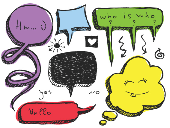 Set of Hand Drawn Speech Bubbles vector 04 speech bubbles speech hand-draw hand drawn bubble   