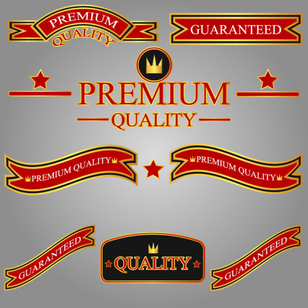 Different guaranty quality labels vector set 05 quality labels label guaranty different   