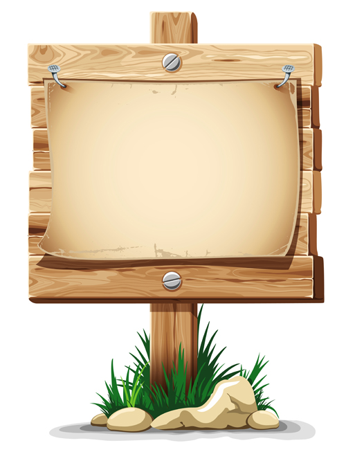 Wooden board with grass vector 05 wooden wood grass board   