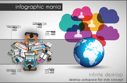 Creative timework infographic set 07 vector timework infographic creative   