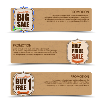 Sale banner cardboard vector material 05 sale material cardboard banner   