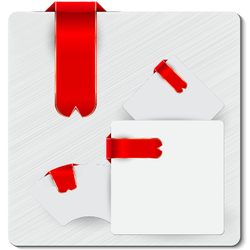Creative red ribbons bookmarks vector set 05 ribbons creative bookmarks   