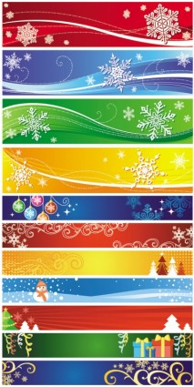 Exquisite christmas banner vector set exquisite christmas banner   