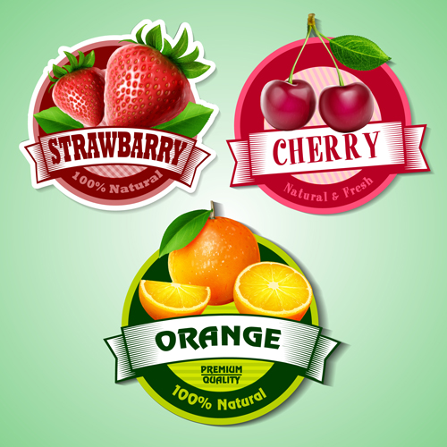 Fresh fruits labels shiny vector 01 shiny labels label fruits fresh   