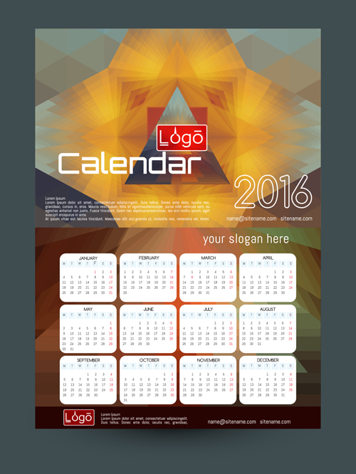 2016 technology calendar template vector 10 template technology calendar 2016   