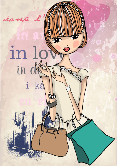 Fashion shop Girl vector 05 shop Girl fashion   