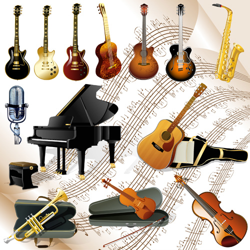 Vector set of musical Instruments graphics 03 musical instruments musical music instruments   