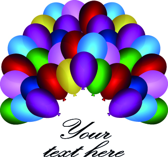 Colored balloons holiday background illustration set 03 illustration colored balloons balloon background   