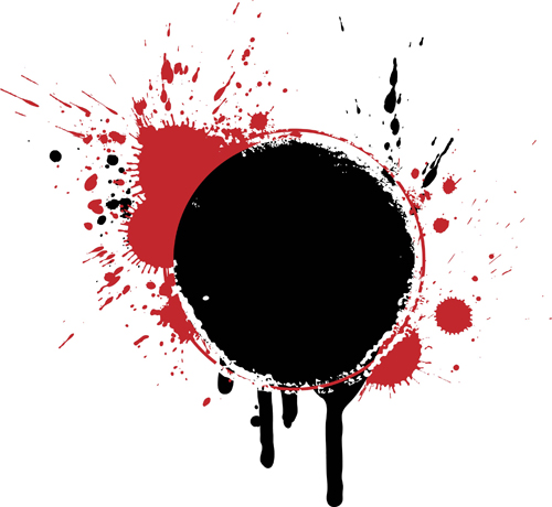 Ink marks black with red grunge background vector red ink marks black background   