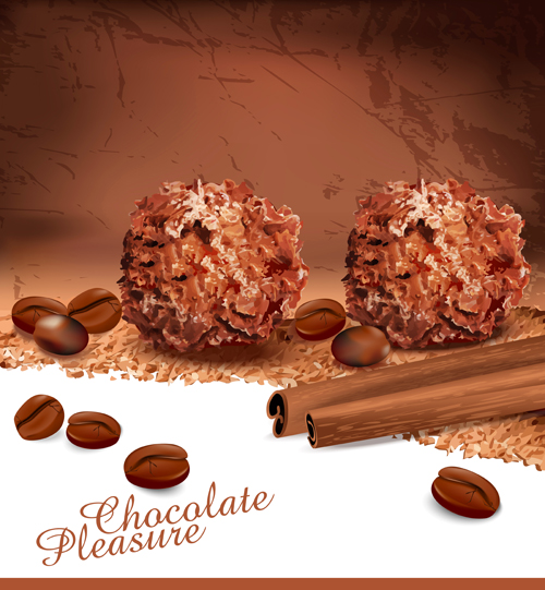 Realistic chocolate modern background vector 02 realistic modern chocolate background   