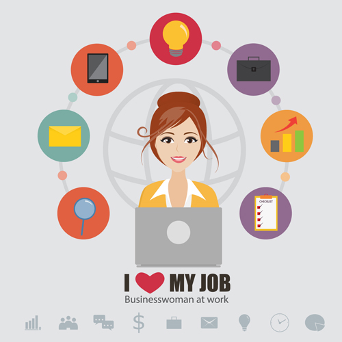 Business people working vector templates set 11 working templates people business people business   