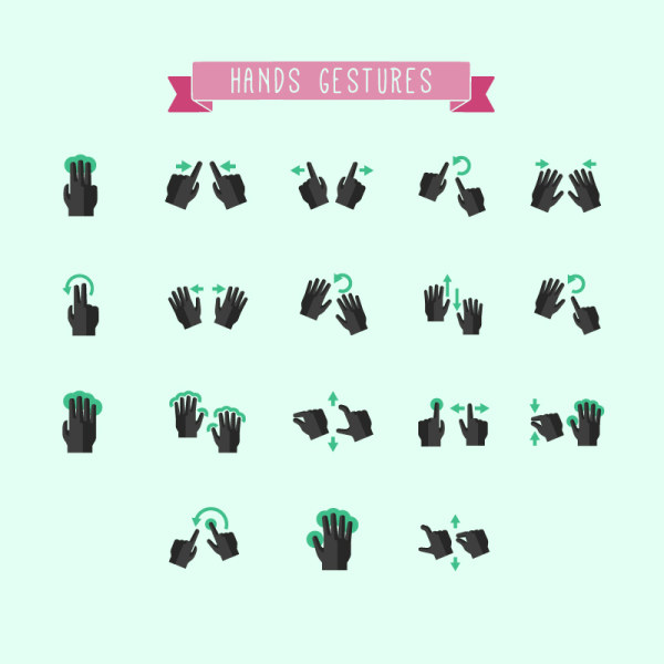 Hands gestures design vector material 02 material hands gestures   