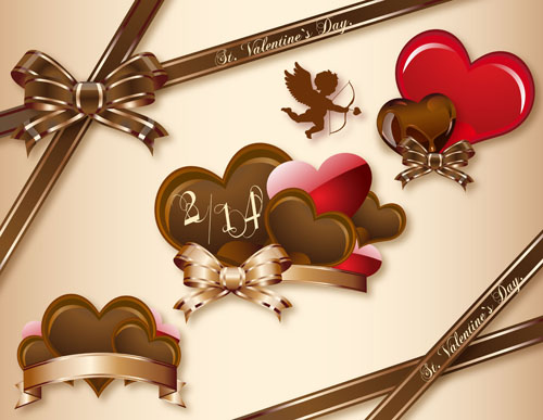 Valentine day chocolates cards vector design 01 Valentine design day chocolates cards   