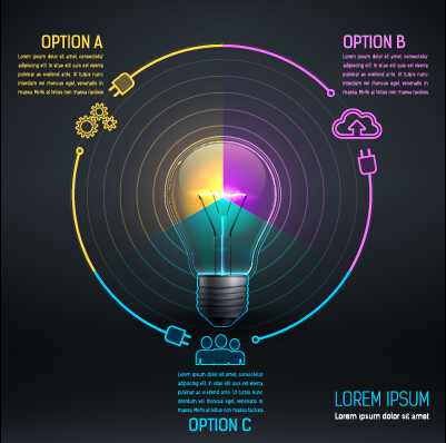 Bulb idea black business template vector 08 Idea business bulb black   