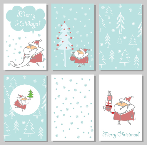 Hand drawn 2016 christmas cards vectors 02 hand drawn christmas cards 2016   