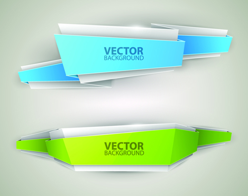 Origami colored banner graphics vector 03 origami colored banner   