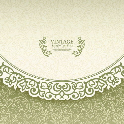 Retro ornate floral vector card 02 Retro font ornate floral card   