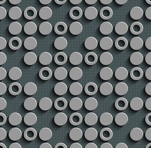 Gray plate perforated vector seamless pattern 06   