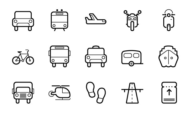 Cute transportation outline icons transportation outline cute   