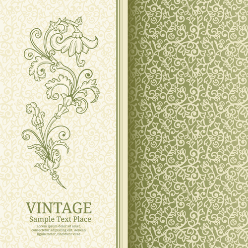 Retro ornate floral vector card 03 ornate floral card   